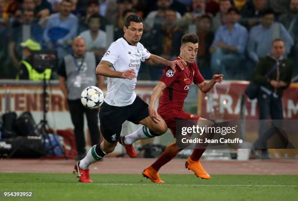 Dejan Lovren of Liverpool, Stephan El Shaarawy of AS Roma during the UEFA Champions League Semi Final second leg match between AS Roma and Liverpool...