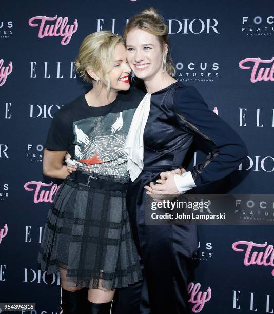 Charlize Theron and Mackenzie Davis attend "Tully" special screening at the Whitby Hotel on May 3, 2018 in New York City.