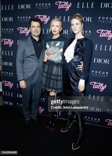 Ron Livingston, Charlize Theron and Mackenzie Davis attend "Tully" special screening at the Whitby Hotel on May 3, 2018 in New York City.