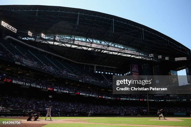 Relief pitcher Andrew Chafin of the Arizona Diamondbacks pitches against Yasmani Grandal of the Los Angeles Dodgers during the seventh inning of the...