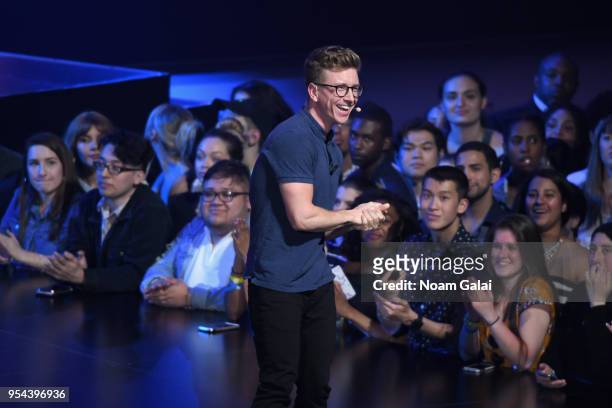YouTube creator Tyler Oakley speaks onstage during the YouTube Brandcast 2018 presentation at Radio City Music Hall on May 3, 2018 in New York City.