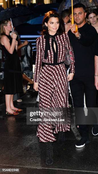 Kendall Jenner is seen attending the Longchamps store opening on May 3, 2018 in New York City.