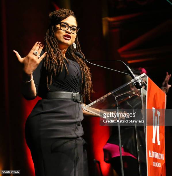 Academy Award-Nominated Director and WOV Honoree, Ava DuVernay, speaks onstage at the Ms. Foundation 30th Annual Gloria Awards at Capitale on May 3,...