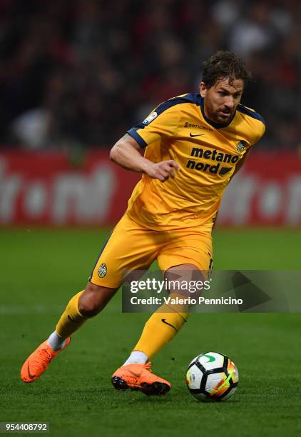 Alessio Cerci of Hellas Verona FC in action during the Serie A match between Genoa CFC and Hellas Verona FC at Stadio Luigi Ferraris on April 23,...