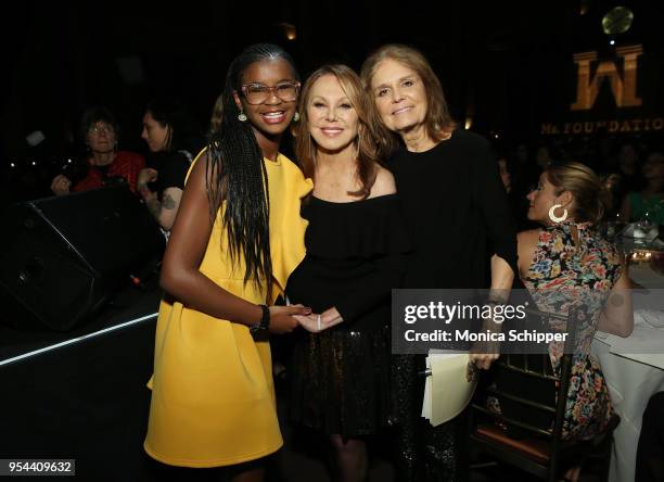 Peggy C. Charren Free to Be You and Me Award Honree and Founder, #1000BlackGrilBooks, Marley Dias, poses with Founding Mothers Marlo Thomas and...