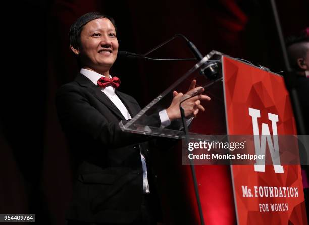 Miriam Yeung speaks onstage at the Ms. Foundation 30th Annual Gloria Awards at Capitale on May 3, 2018 in New York City.