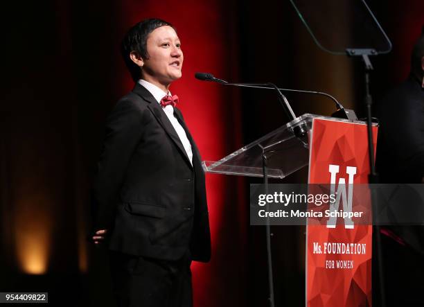 Miriam Yeung speaks onstage at the Ms. Foundation 30th Annual Gloria Awards at Capitale on May 3, 2018 in New York City.