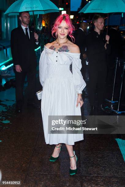 Bria Vinaite attends the Tiffany Paper Flowers Collection Launch at Tiffany & Co. On May 3, 2018 in New York City.