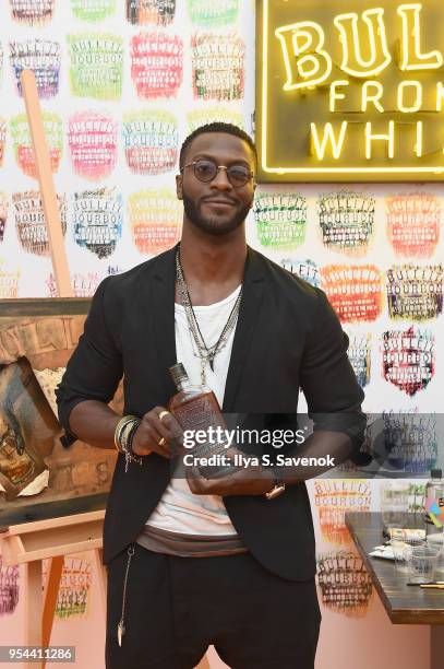 Aldis Hodge celebrates the national launch of Frontier Works: Bottle Impressions in the Bulleit Frontier Whiskey Lounge at Frieze New York on May 3,...