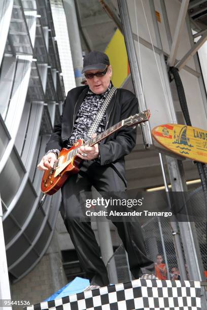 Rick Neilsen performs at the Miami Dolphins game at Landshark Stadium on December 27, 2009 in Miami, Florida.