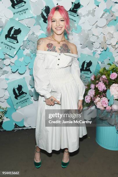 Bria Vinaite attends the Tiffany & Co. Paper Flowers event and Believe In Dreams campaign launch on May 3, 2018 in New York City.