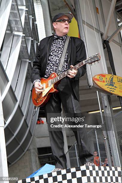 Rick Neilsen performs at the Miami Dolphins game at Landshark Stadium on December 27, 2009 in Miami, Florida.