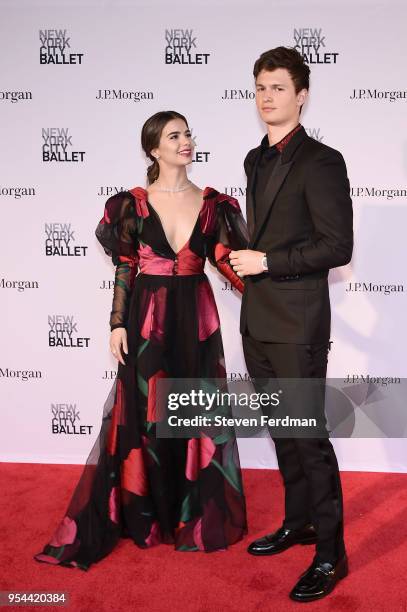 Violetta Komyshan and Ansel Elgort attend New York City Ballet 2018 Spring Gala at Lincoln Center on May 3, 2018 in New York City.