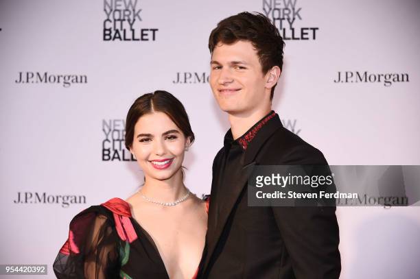 Violetta Komyshan and Ansel Elgort attend New York City Ballet 2018 Spring Gala at Lincoln Center on May 3, 2018 in New York City.