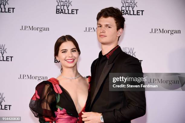 Violetta Komyshan and Ansel Elgort attend New York City Ballet 2018 Spring Gala at Lincoln Center on May 3, 2018 in New York City.