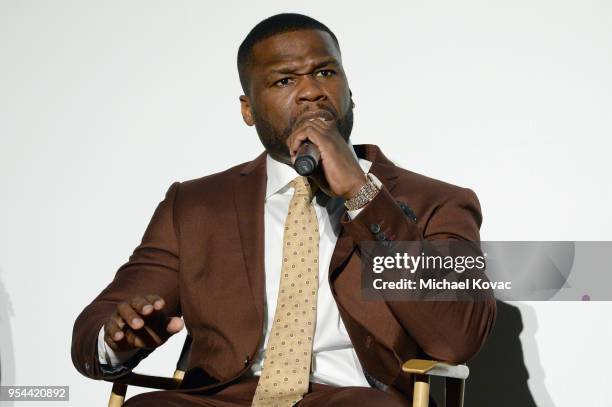 Cent speaks at STARZ "POWER" FYC Event at The Jeremy Hotel on May 3, 2018 in West Hollywood, California.