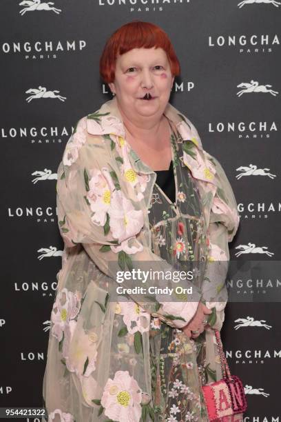 Lynn Yaeger attends the opening of Longchamp Fifth Avenue Flagship at Longchamp on May 3, 2018 in New York City.