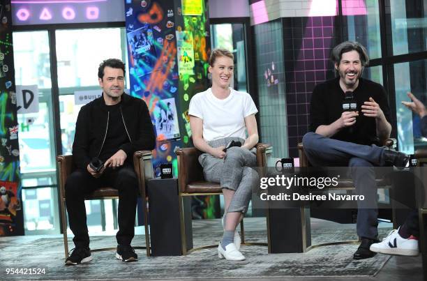 Actors Ron Livingston, Mackenzie Davis and director Jason Reitman visit Build Series to discuss the movie 'Tully' at Build Studio on May 3, 2018 in...