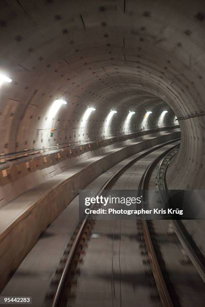 underground skytrain tunnel vancouver, bc - vancouver skytrain stock pictures, royalty-free photos & images