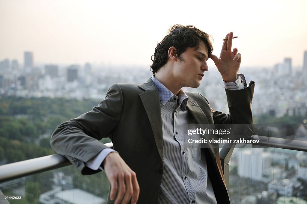 Titred  man in Tokyo