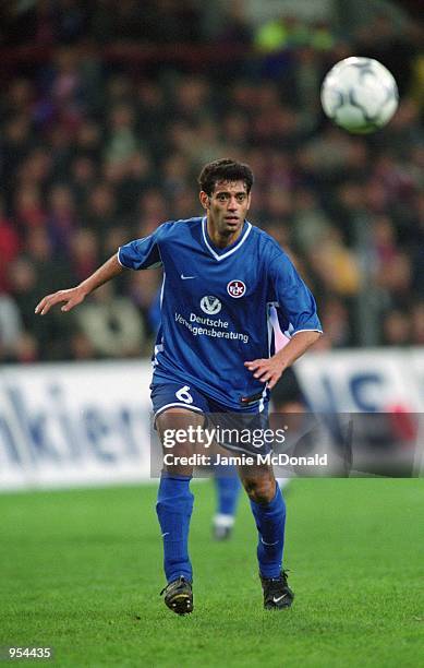 Hany Ramzy of Kaiserslautern controls the ball during the UEFA Cup Quarter Finals second leg match against PSV Eindhoven played at the Philips...