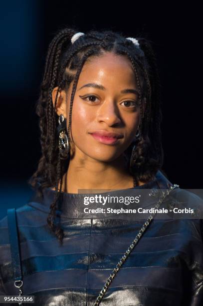 Singer Kilo Kish attends the Chanel Cruise 2018/2019 Collection at Le Grand Palais on May 3, 2018 in Paris, France.