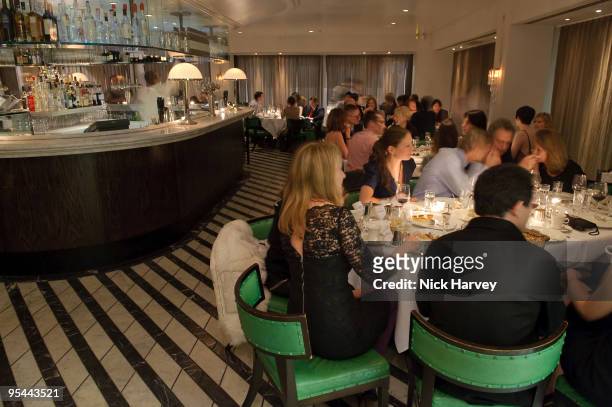 General Internal view of Vogue's dinner hosted by Alexandra Shulman and Nick Jones at Cecconi's on February 6, 2009 in London.