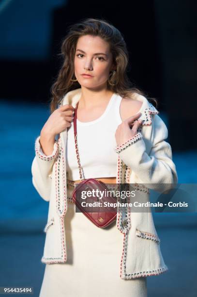 Claire Laffut attends the Chanel Cruise 2018/2019 Collection at Le Grand Palais on May 3, 2018 in Paris, France.