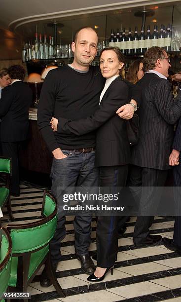 Max Wigram and Phoebe Philo attend Vogue's dinner hosted by Alexandra Shulman and Nick Jones at Cecconi's on February 6, 2009 in London.