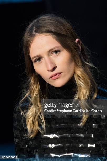 Actress Christa Theret attends the Chanel Cruise 2018/2019 Collection at Le Grand Palais on May 3, 2018 in Paris, France.