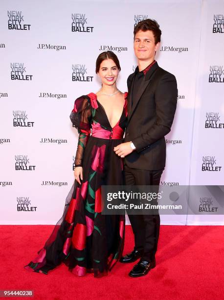 Violetta Komyshan and Ansel Elgort attend the 2018 New York City Ballet Spring Gala at David H. Koch Theater, Lincoln Center on May 3, 2018 in New...