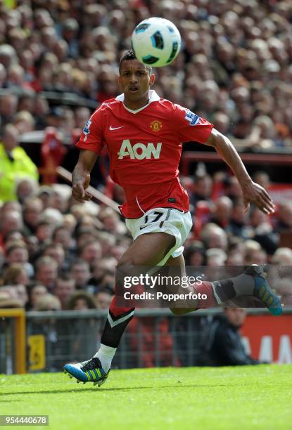 Nani of Manchester United in action during the Barclays Premier League match between Manchester United and Blackpool at Old Trafford on May 22, 2011...