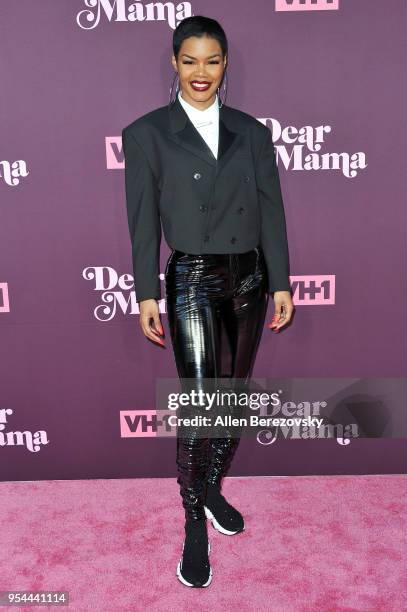 Teyana Taylor attends VH1's 3rd Annual "Dear Mama: A Love Letter To Moms" at The Theatre at Ace Hotel on May 3, 2018 in Los Angeles, California.