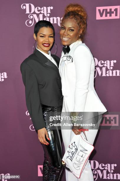 Teyana Taylor and mom Nikki Taylor attend VH1's 3rd Annual "Dear Mama: A Love Letter To Moms" at The Theatre at Ace Hotel on May 3, 2018 in Los...