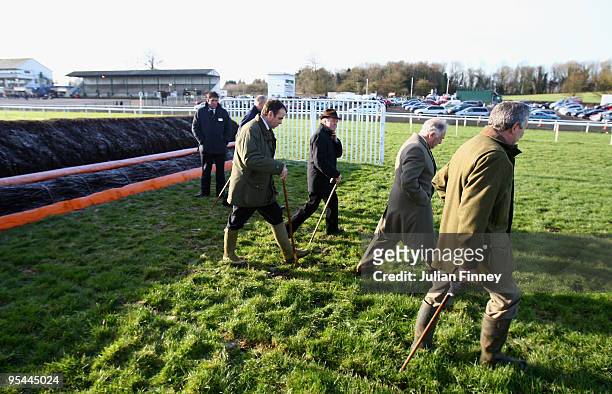 Fourth course inspection takes place before the start at Chepstow Races on December 28, 2009 in Chepstow, Wales.