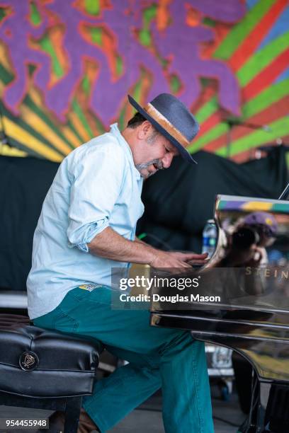 Glenn Hartman of the New Orleans Klezmer Allstars performs with Alex McMurray and his Band during the 2018 New Orleans Jazz & Heritage Festival at...