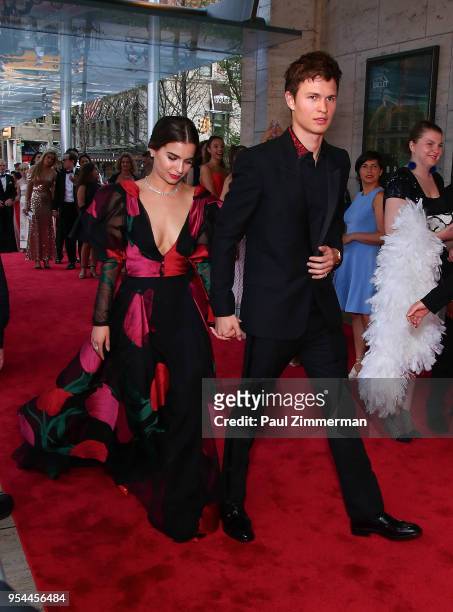 Violetta Komyshan and Ansel Elgort attend the 2018 New York City Ballet Spring Gala at David H. Koch Theater, Lincoln Center on May 3, 2018 in New...