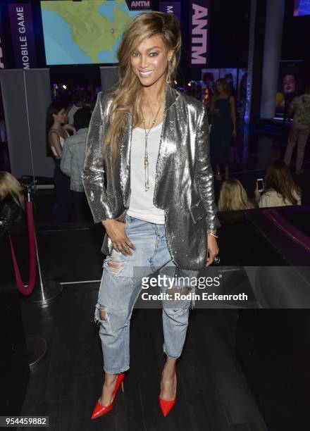 Tyra Banks poses for portrait at the "America's Next Top Model" mobile game release at Avalon on May 3, 2018 in Hollywood, California.