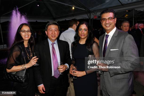 Tracy Tsai, Dr. James Tsai and guests attend Mount Sinai Health System 2018 Crystal Party at Central Park Conservancy Garden on May 3, 2018 in New...