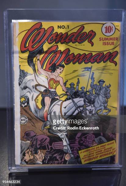 "Wonder Woman" comic at the Warner Bros. Studio Tour Hollywood Updated DC Universe Justice League Exhibit at Warner Bros. Tour Center on May 3, 2018...