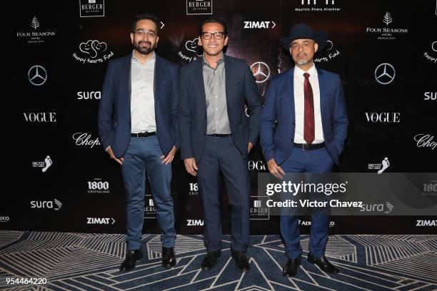 David Espinoza, Carlos Munos and David Corral of Los Hijos de Frida attend the Happy Hearts Fundation Mexico 10th Anniversary at Four Seasons Hotel...