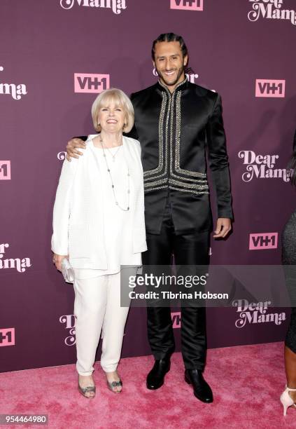 Colin Kaepernick and his mother attend VH1's 3rd annual 'Dear Mama: A Love Letter To Moms' screening at The Theatre at Ace Hotel on May 3, 2018 in...