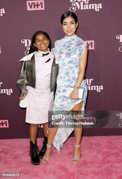 Jhene Aiko and her daughter attend VH1's 3rd annual 'Dear Mama: A Love Letter To Moms' screening at The Theatre at Ace Hotel on May 3, 2018 in Los...