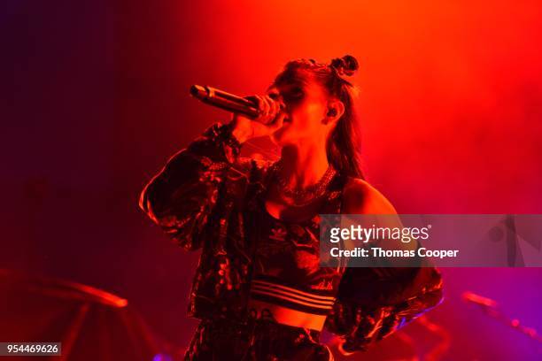 Mandy Lee, lead singer of MisterWives performs onstage at Red Rocks Amphitheatre on May 3, 2018 in Morrison, Colorado.
