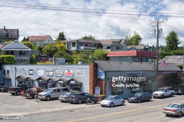 main street at gig harbor - gig harbor stock pictures, royalty-free photos & images