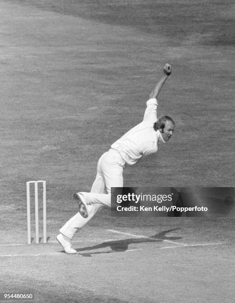 England captain Tony Greig bowling on day five of the 2nd Test match between England and West Indies at Lord's Cricket Ground, London, 22nd June...