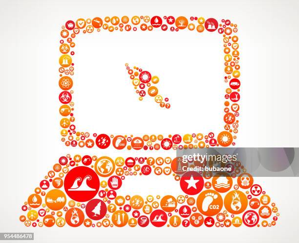 laptop climate change vector icon pattern - coal computer stock illustrations