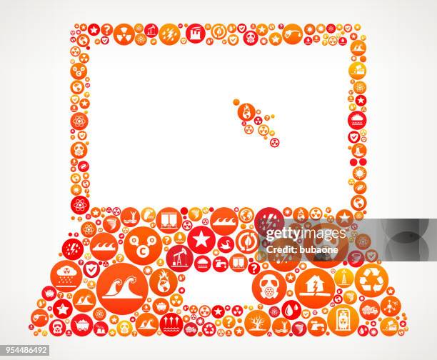 laptop climate change vector icon pattern - coal computer stock illustrations
