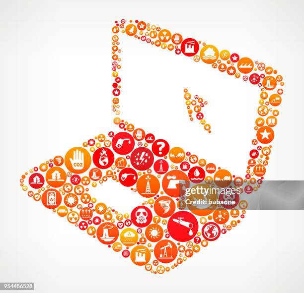 laptop climate change vector icon pattern - coal computer stock illustrations