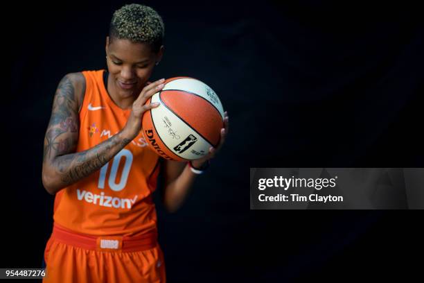 May 2: A portrait of basketball player Courtney Williams of the Connecticut Sun at Mohegan Sun Arena on May 2, 2018 in Uncasville, Connecticut.